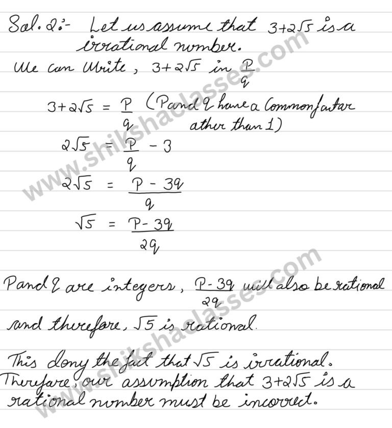 Prove that 3+2√5 is irrational.